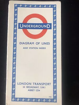 London Underground Tube Map Jan 1965 (165/184Z/1000000) • £10