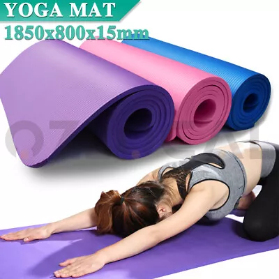 $29.99 • Buy Yoga Mat 185x80cm Thick NBR Nonslip Exercise Fitness Pilate Gym Sports Dance Pad