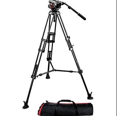 Manfrotto 504HD Fluid Head With 546B Tripod Kit Plus Spreader And Bag • $800