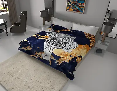  Solaron Blanket Throw Thick Ultra Fine Polyester Mink Plush Tiger Heavy Weight • $82.99