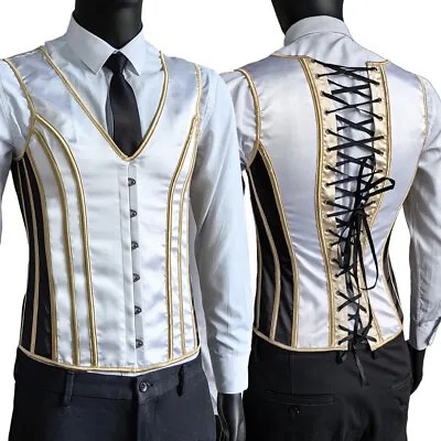 Corset Vest Medieval Dress Waistcoat Lace Up Bones Tight Tops Wedding Stage • $46.99