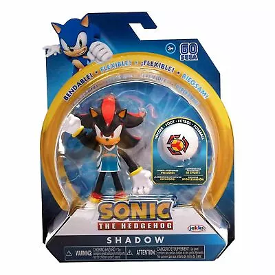 £23.90 • Buy Sonic The Hedgehog - Shadow W/ Soccer Ball - Jakks Pacific - Bendy Figure Wave 3