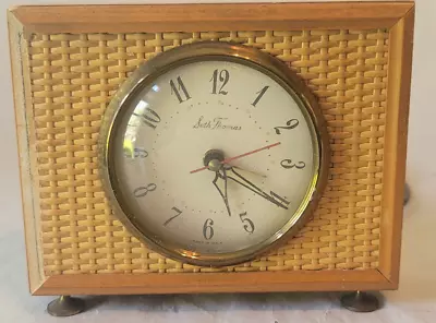 Vintage Seth Thomas Desk Alarm Clock Canewood SS10-T “Not Working Parts Only” • $6