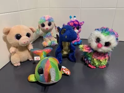 Bulk Lot Ty Beanie Boos X6 Collection Plush Animal 2017 - 2020 • $34.90