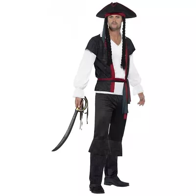 Aye Aye Pirate Captain Costume Black Costume Halloween Fancy Dress • $33.65