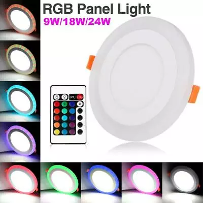 Dual Color RGB LED Ceiling Panel Light Recessed Downlight Spot Lamps Ultraslim • £6.99