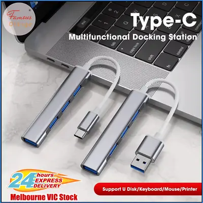 $10.59 • Buy USB C HUB 3.0 Type C 4-Port Multi-Splitter OTG Adapter For Laptop Mac PC Android