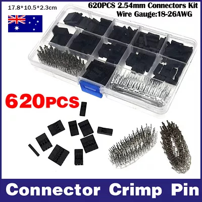 $12.86 • Buy 620x Connector Crimp Pin Male Housing Kit Female Dupont Wire Jumper Pin Header