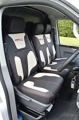 VW Transporter T5 Sportline Replica Waterproof Leatherette Seat Covers • $522.70