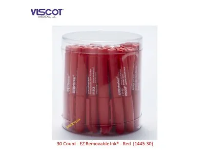 $28.50 • Buy 30 Ea RED Mini VISCOT Surgical Marker Ink Pen Scribe /Tattoo / Piercing / Laser