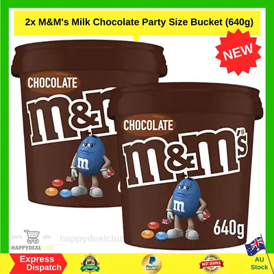 M&M's Milk Chocolate Party Size Bucket 640g X 2 Buckets NEW AU • $27.95