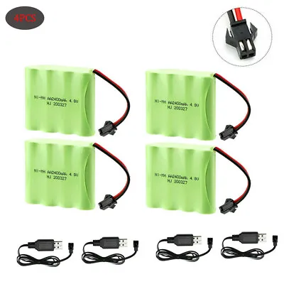  4.8V Ni-MH Battery Pack 2400mAh W/ SM-2P 2Pin Plug & Charger For RC Truck Cars • $17.09