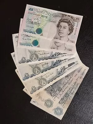 England £5 Five Pound Banknotes - Hollom To Kentfield Varities • £30