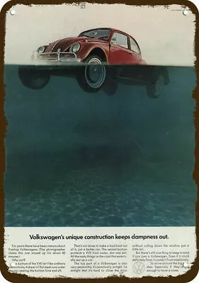 1967 VOLKSWAGEN BEETLE VW Car Floats Vintage-Look DECORATIVE REPLICA METAL SIGN • $24.99