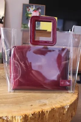 $65 • Buy Staud Shirley Pvc Tote Handbag Bag Burgundy