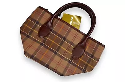 Womens Barbour Tote Bag Small Tartan Classic Cotton Leather England • $114.52