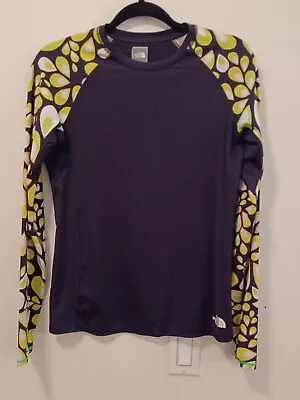 £19.18 • Buy The North Face Top Shirt Womens Sz M Black Floral Long Sleeve Base Layer Stretch