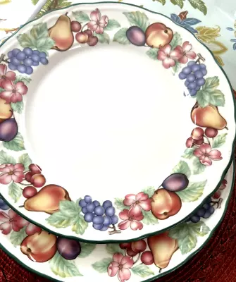 Set Of 2 Epoch  Market Day  Fruit Pattern Dinner Plates 10 1/2  • $14