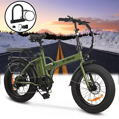 Axiniu 20  750W Electric Folding Bicycle Fat Tire 30MPH E-Bike Beach City Ebike • $740.99