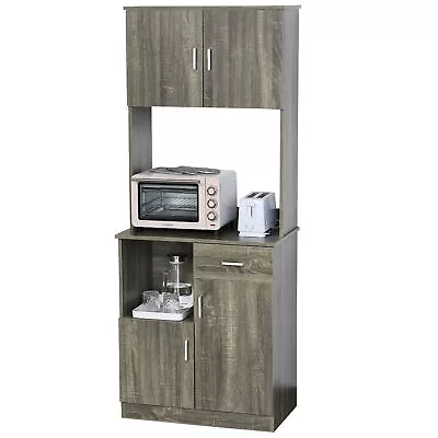 Modern Kitchen Buffet With Hutch Pantry Storage Microwave Counter 2 Cabinets • $187.19