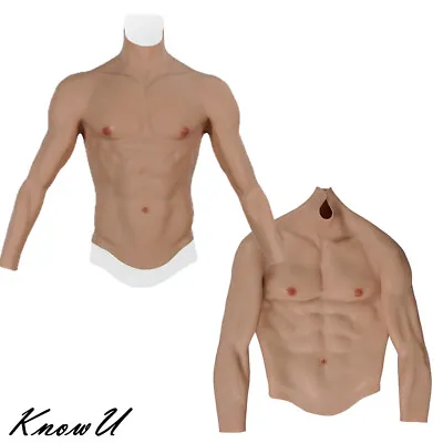 Fake Chest Fake Muscle Silicone Muscle Suit Abdominal Muscles Cosplay Film Props • £178