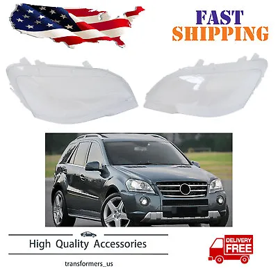 Left + Right Headlight Lens Headlamp Covers Fits Benz ML ML350 W164 2008 -2011 • $79.94