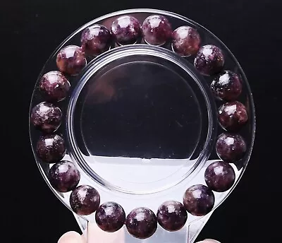 10mm Natural Purple Lepidolite Quartz Crystal Gemstone Beads Bracelet • $7