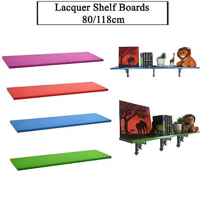 Coloured Lacquer Shelf Board 80cm &118cm Fun Home Storage HIGH QUALITY • £13.46
