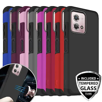 For Moto G Stylus 4G 2023 Cricket Case Rubber Hard Hybrid Cover+Tempered Glass • $10.95