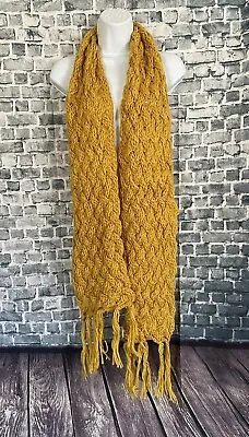 Chunky Crocheted Mustard Yellow Scarf • $12.10