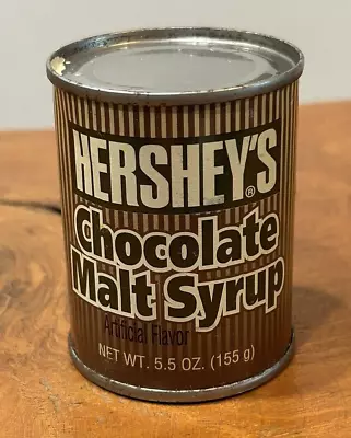 Hershey's CHOCOLATE MALT SYRUP Tin Can - Full Unopened - 5.5 Oz. Vintage 1960's? • $25