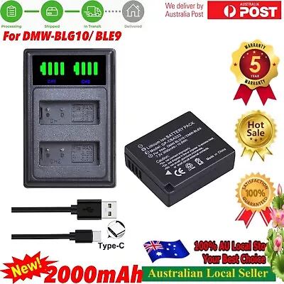 2000mAh Battery + Dual Charger For Panasonic Lumix DC-TZ90 DC-GX9 DC-LX100 II • $36.90