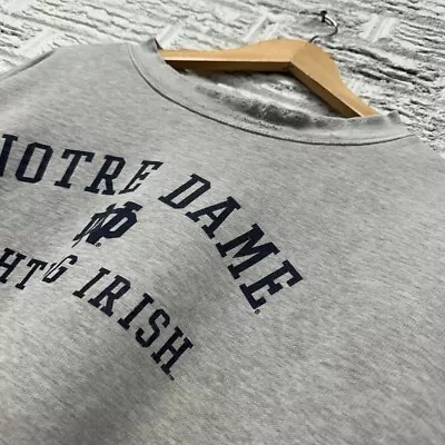 Vintage 90s Adidas Notre Dame Fighting Irish Distressed Grey Sweatshirt Crewneck • $30