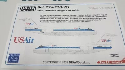 FOKKER F-28 MK1000 - 1/72 - Resin Kit - U.S.AIR • $170