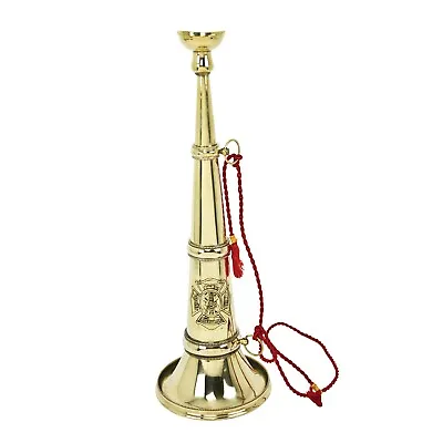 Old Firefighter Fire Parade Horn Trumpet Or Bugle Polished Brass Replica • $108.90
