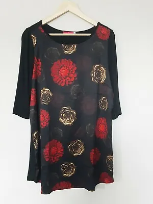 £14.99 • Buy Butler And Wilson  Floral Tunic Top  Qvc Size Medium  Colour  Black/Multi  New.