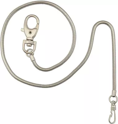 Mondaine Snake Chain Pocket Watch Chains Clasp Ring Clip  • $69.97