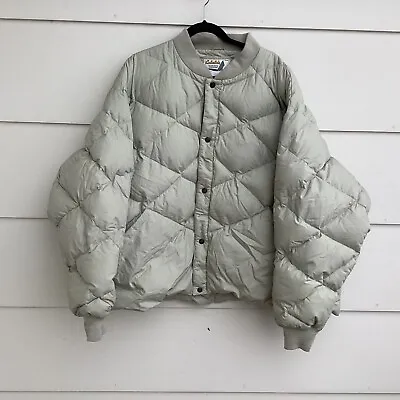 Vtg Cabelas Jacket Premier Northern Goose Down Quilted Puffer Coat Mens 5XL • $89.99