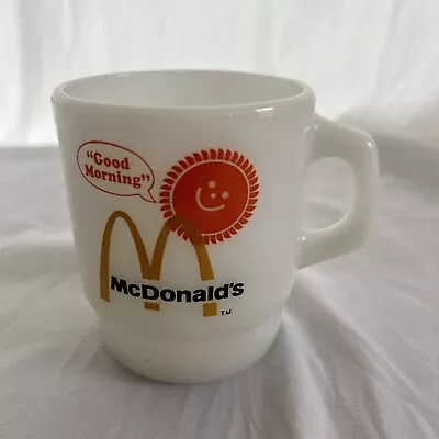 VTG Mcdonald’s Anchor Hocking Fire King “Good Morning” Coffee Tea Cup Mug 8 Oz • $14.50