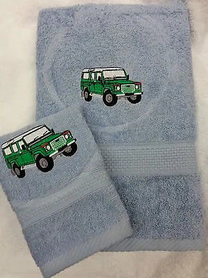 £14 • Buy Personalised Land Rover Towel Set Christmas Gift Pres Hand Towel And Face Cloth