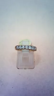 Hallmarked 9 Ct Gold & Seven Cubic Zirconia's Ring Size K 1/2.  (D) • £48