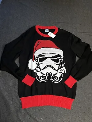 $19.99 • Buy Men's Star Wars STORMTROOPER SANTA Knit Christmas Sweater Large L NWT