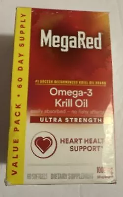 MegaRed #1 Doctor Recommended Krill Oil Brand - 1000mg Omega 3 Exp 3/2025 A2 • $17.50