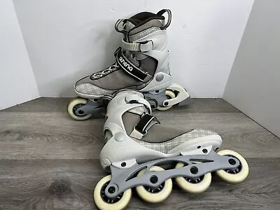 K2 Athena W Inline Skates Sz 8 Roller Blades T-Nine Breast Cancer Womens Gray • $49.99