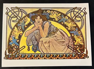 Postcard - Alphonse Mucha Fleur De Cerisier - Cherry Blossom - Magna Card • $2.99