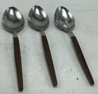 MCM  VTG Ekco Eterna Canoe Muffin 3 Piece Serving Spoon - 1 Slotted 8 1/4” • $24.99