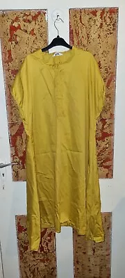 TOAST  Golden Yellow Sleeveless Midi Dress Size 14 Cotton  • £45