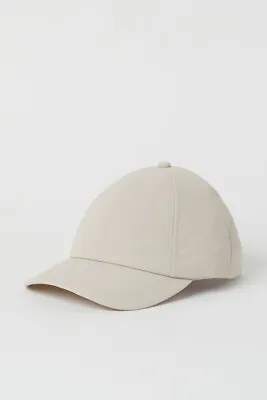 BNWT H&M Beige Padded Nylon Cap Hat EUR M/L New With Tags • £6