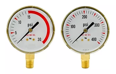 2-1/2  X 30 PSI & 400 PSI Welding Regulator Repair Replacement Gauge Acetylene • $22.99