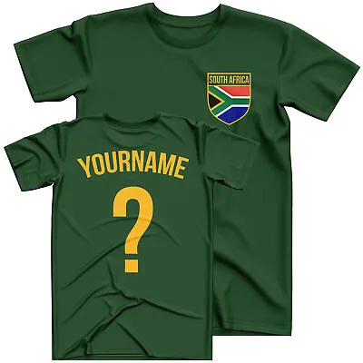 Personalised South Africa Badge Kids T Shirt Shirt Rugby Football Supporters ... • £14.99